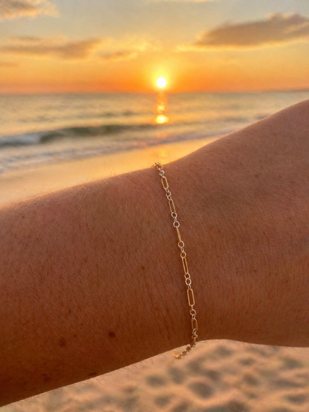 Two-Toned Alternating Paperclip Custom Bracelet